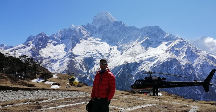 Mt Thamserku view in Everest region from Everest View Hotel